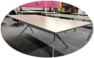 Modern Silver conference table with Chrome Silver V - legs