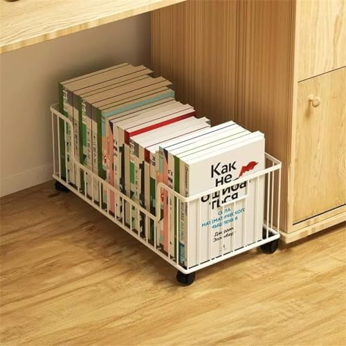 GaRcan Desk-Side Small Bookshelf with Wheels