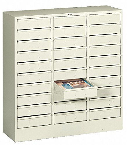 Tennsco Horizontal Letter 30-Drawer Lit Organizer in Putty