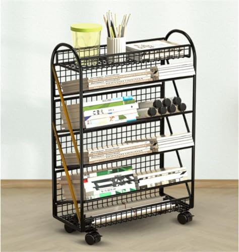 GaRcan Desk-Side Small Bookshelf with Wheels