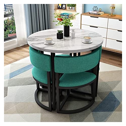 AkosOL Round Dining Room Sets with 4 Chairs and Leisure Table - Grey