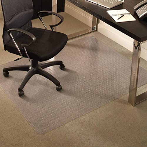 ES Robbins Chair Mat for Medium Pile Carpet, 60"x96" Rectangle, Clear Vinyl Beveled Edge