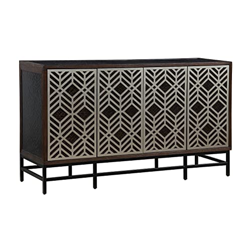 Coast to Coast Imports Miles Espresso Brown & Black Four Door Credenza