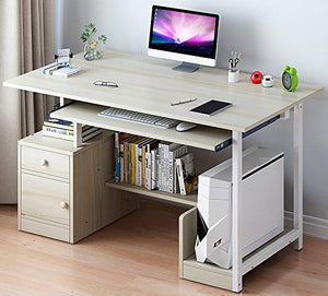 Computer Desk, Study Desk with Bookshelves, Modern Sturdy Writing Desk for Home Office Workstation, for Small Spaces Home Office Workstation (Easy To assemble),White