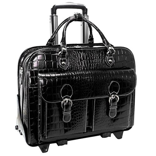 Siamod SAN MARTINO Ladies' Detachable-Wheeled Briefcase 15 Laptop Case Black