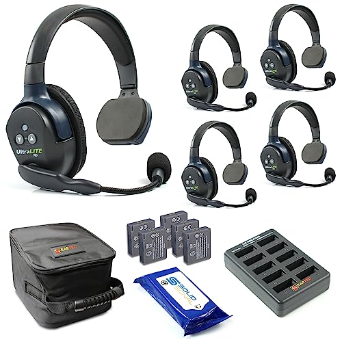 Solid Signal Eartec UL5S Ultralite Full Duplex Wireless Headset Communication Bundle