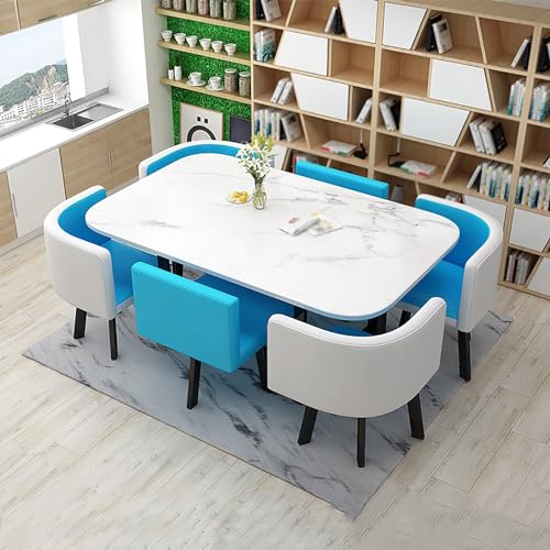 BYJSJY Office Reception Room Club Table Set, 7-Piece Furniture Conference Set, 150cm, Color A3