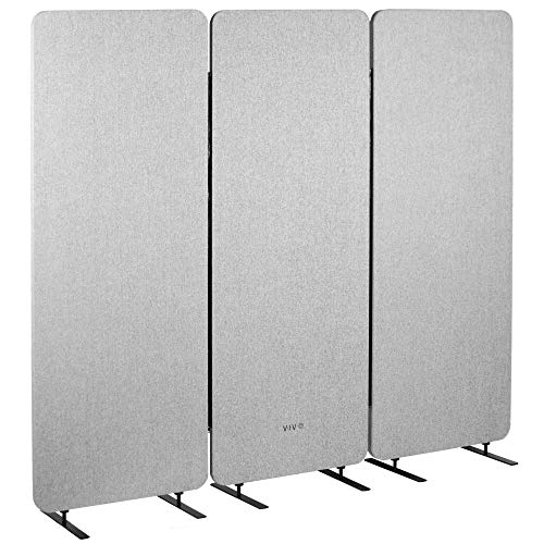 VIVO Privacy Panel Cubicle Divider Acoustic Wall Partition 72 x 66 inch Gray - PP-3-T072G