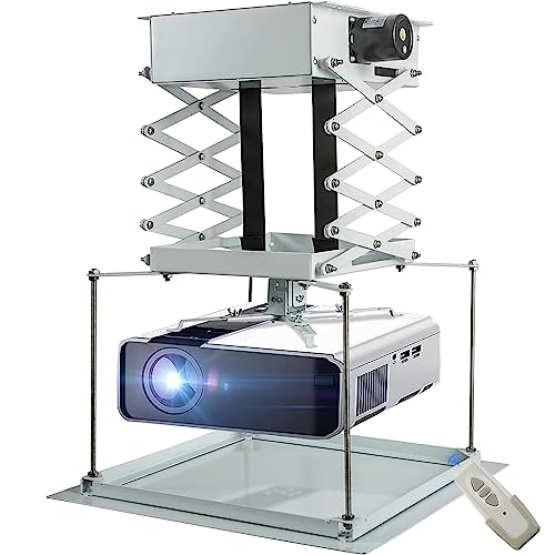 CGOLDENWALL Electric Projector Lift Ceiling Hanger Mount with Wireless Remote (Customizable) - 0.7 M Running Distance