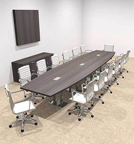 UTM Furniture Modern Boat Shaped Steel Leg 16' Conference Table OF-CON-CM46