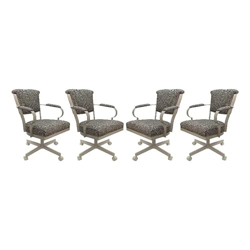 Tobias Designs Inc. Set of 4 Miami Swivel Metal Caster Chairs on Reading Base