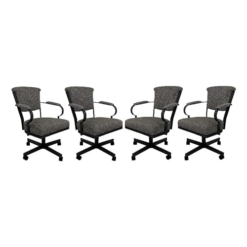 Tobias Designs Inc. Set of 4 Miami Swivel Metal Caster Chairs on Reading Base