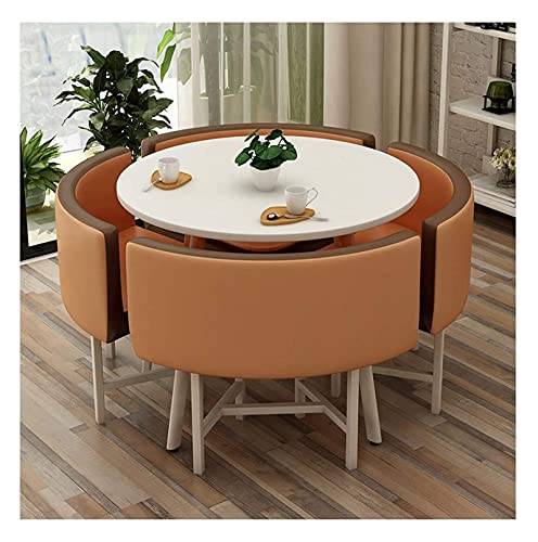 SYLTER Office Conference Table Set with Chairs - Black