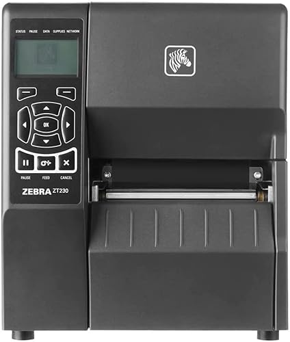 ZEBRA ZT230 Industrial Label Printer - Ethernet, Serial, USB Connectivity - 4" Print Width, 203 DPI, Monochrome Barcode