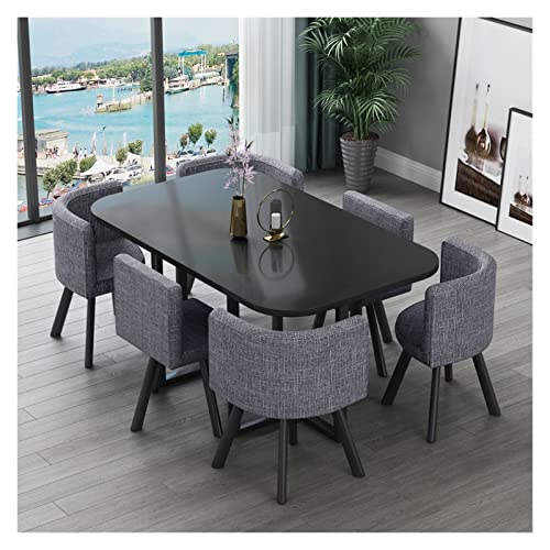 AkosOL Business Reception Conference Room Table and Chair Set (5 Ft, Dark Grey Cloth)