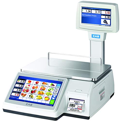 CAS Touch Screen Label Printing Scale, 60 lb x 0.02 lb, NTEP