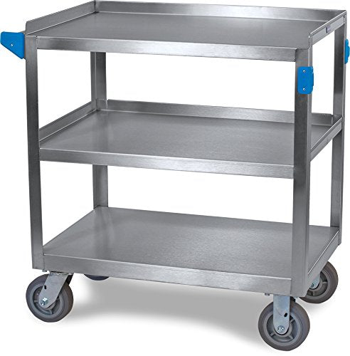 Carlisle FoodService Products Stainless Steel Utility Cart, 700 lbs Capacity, 33"x21"x36", 3 Shelf