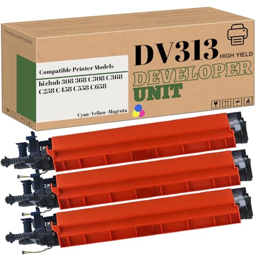 KEFINK High Yield DV313 Developer Unit Replacement for Konica Minolta Bizhub Printers (3-Pack)