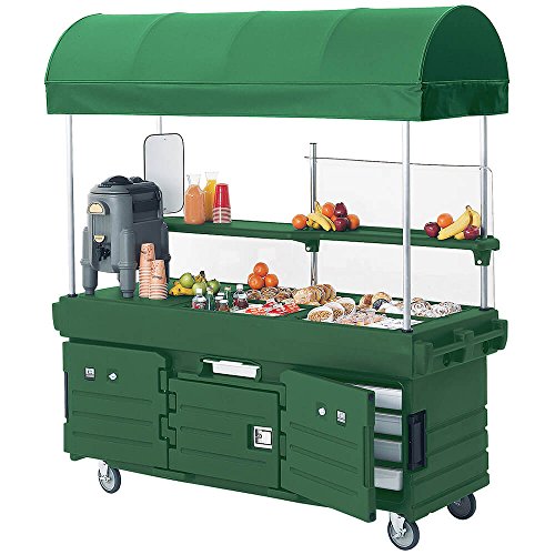 Cambro CamKiosk Cart w/ 4 Pan Wells and Canopy, Green