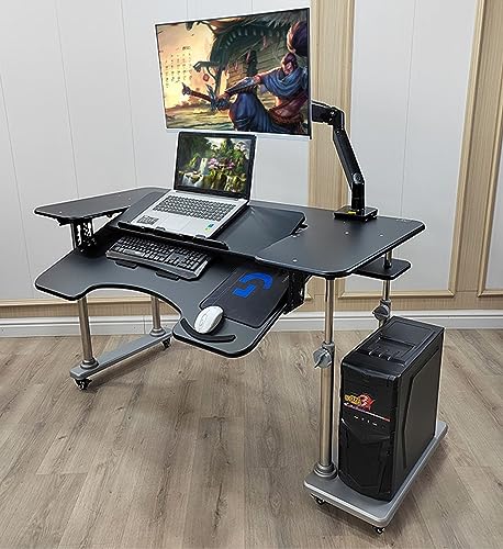DADHI Gaming Desk with Mobile Lifting Bracket and Wheels