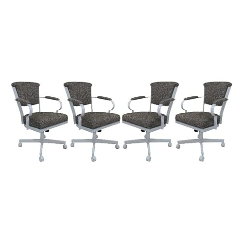 Tobias Designs Inc. Set of 4 Miami Swivel Metal Caster Chairs on Reading Base