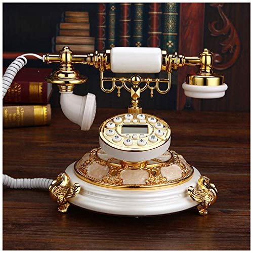 TEmkin Retro Brown White Leather Rope Phone - Hands-Free, Backlit European Antique Style