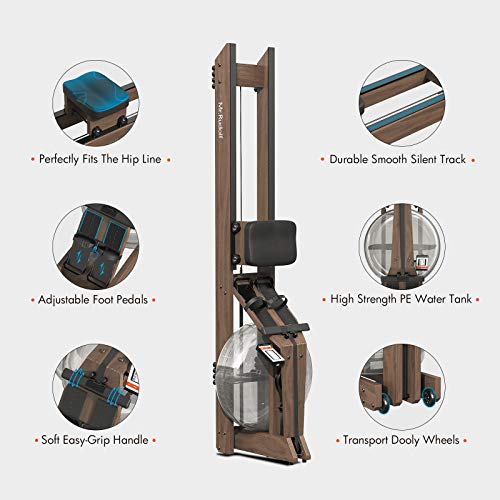 Mr rudolf oak online wood water rowing machine