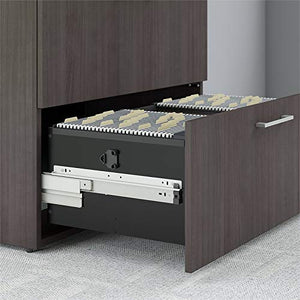 Bush Business Furniture 400 Series 36W 2 Drawer Lateral File Cabinet in Storm Gray