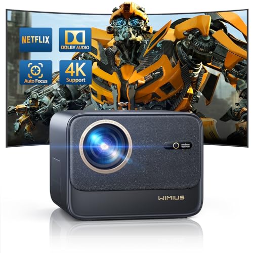 WiMiUS 4K Projector with Wifi6, Bluetooth, and Dolby Audio