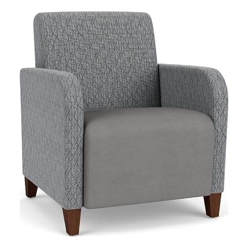 Lesro Siena Lounge Reception Guest Chair in Walnut/Gray