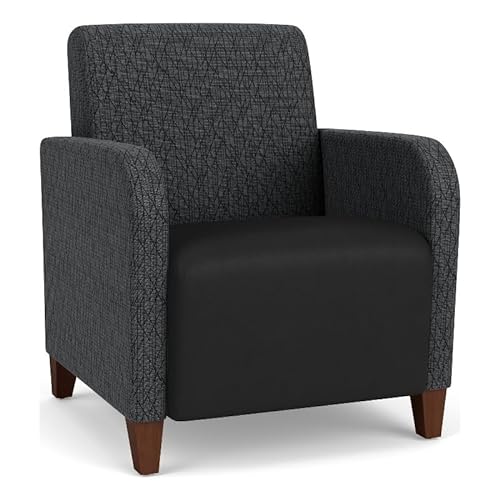 Lesro Siena Lounge Reception Guest Chair in Walnut/Black