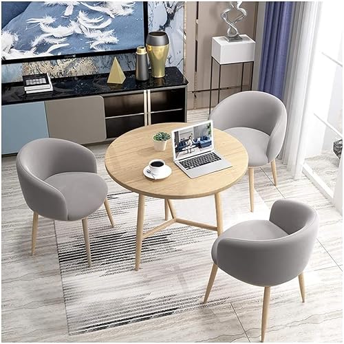 UsmAsk Conference Reception Room Furniture Set with Nordic Modern Table, Chairs (Yellow/Gray)