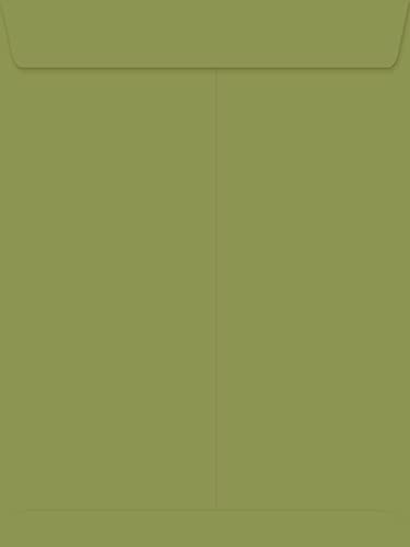 LUXPaper 9 x 12 Open End Envelopes | Peel & Press | Avocado Green | 70lb. Text | 500 Qty