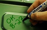 U-Mark EZ Off Wet Erase Industrial Paint Marker 3/5mm Reversible Tip, Marks On Metal Glass Plastic Parts Assemblies Tools, 12 Pack, Red