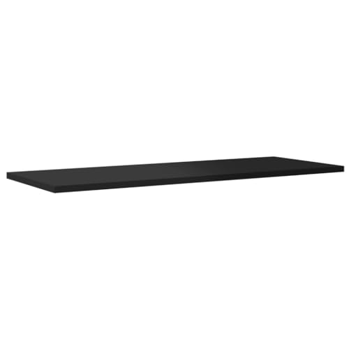 Favemtsl 8 Pcs Wall-Mounted Bookshelf Boards, 31.5 x 11.8 x 0.6 in Engineered Wood Storage Shelves, High Gloss Black Display Boards for Living Room, Kitchen, Home Office (Brackets Not Included)