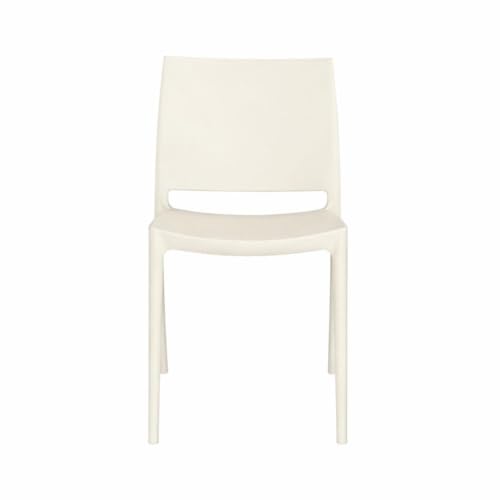 Niche Terrace Plastic Indoor/Outdoor Stacking Chair, 12 Pack - White Down
