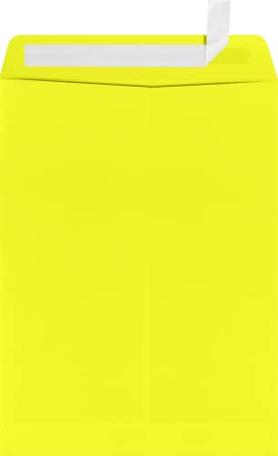 LUXPaper 9 x 12 Open End Envelopes | Peel & Press | Citrus Yellow | 80lb. Text | 250 Qty