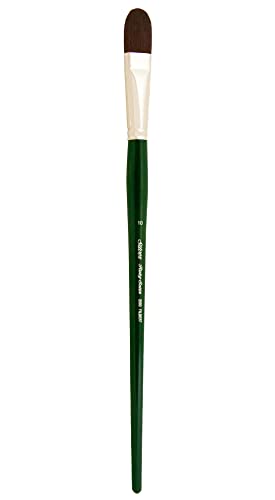Silver Brush Limited Ruby Satin Filbert Oil and Acrylic Brush, Size 10
