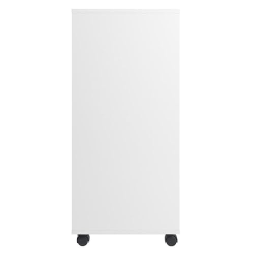 Pemberly Row 7-Drawer Modern Composite Wood Storage Cabinet, White Finish, 35.35 in H x 19.21 in W x 15.98 in D, Locking Casters, Home Office, Kitchen or Craft Room Organizer