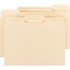 1 by 3 Cut Tab Manila File Folders, Manila