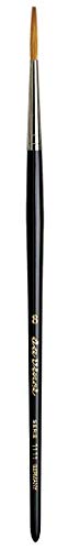 da Vinci Graphic Design Series 1111 Lettering Brush, Straight Edge Tip Kolinsky Red Sable with Black Handle, Size 8