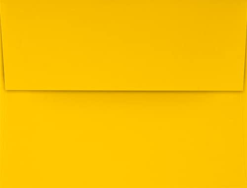 LUXPaper A2 Invitation Envelopes | Peel & Press | 4 3/8" x 5 3/4" | Sunflower Yellow | 80lb. Text | 1,000 Qty