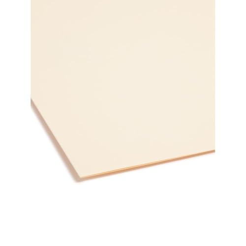 Smead 19534 Folders, One Fastener, 1/3 Cut Assorted, Top Tab, Legal, Manila, 50/Box