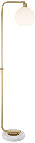 Casaba Adjustable Height Marble Base Chairside Arc 64" Tall Floor Lamp