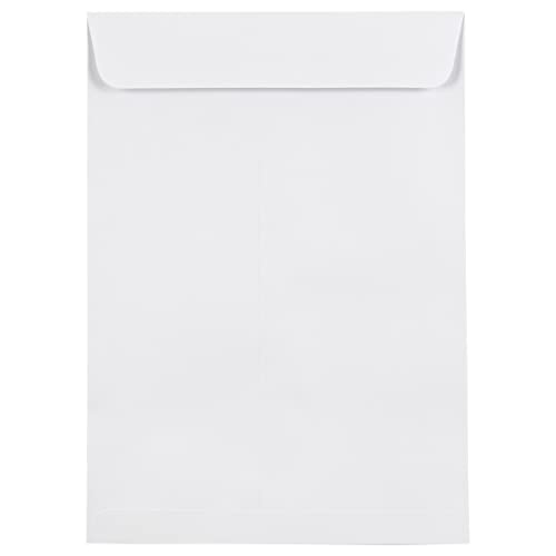 JAM PAPER 7 1/2 x 10 1/2 Open End Commercial Envelopes with Peel and Seal Closure - White - Bulk 250/Box