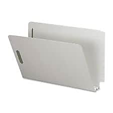 Nature Saver SP17266 End Tab Pressboard Fastener Folder,2-Inch Exp,Legal,25/BX,GYGN