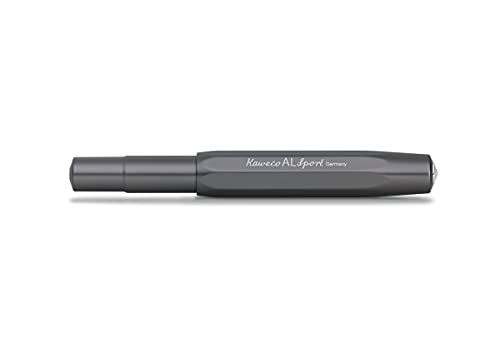 Kaweco AL SPORT Fountain Pen Anthracite I Premium Metal Pen for Ink Cartridges 13 cm I Nib: M (Medium)