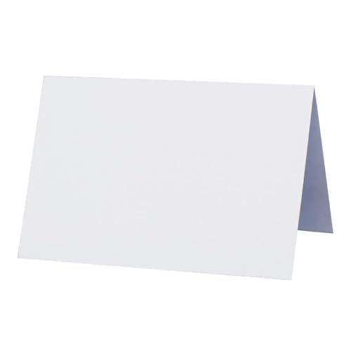 Name Tent Table Cards 200pcs Vintage Wedding Place Cards Blank Folded Name Seat Card Kraft Paper Elegant Seating Number Card Banquet Tables(White)