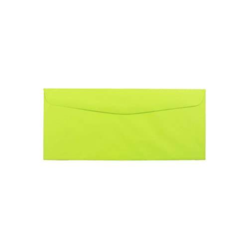 JAM PAPER #10 Business Colored Window Envelopes - 4 1/8 x 9 1/2 - Wasabi Lime Green - Bulk 1000/Carton