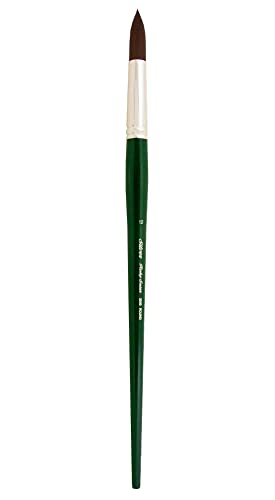 Silver Brush Limited Ruby Satin Round Oil and Acrylic Paintbrush, Size 12